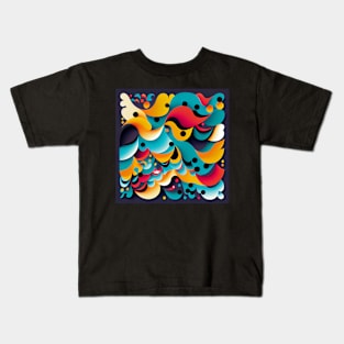 Abstraction Waves Artwork Kids T-Shirt